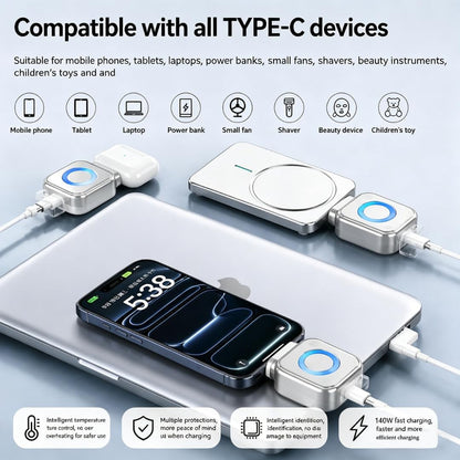 شاحن بمنفذ Type-C مع فاصل شحن ذاتي الطرد